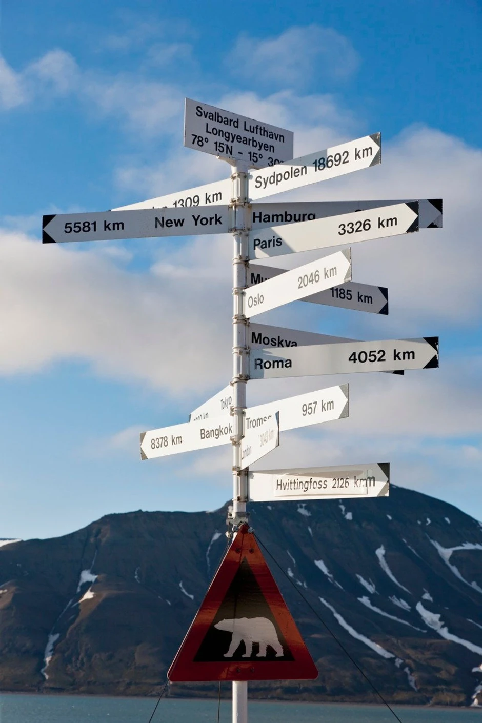 Upozorenje od polarnih medveda nalazi se svuda po ostrvu