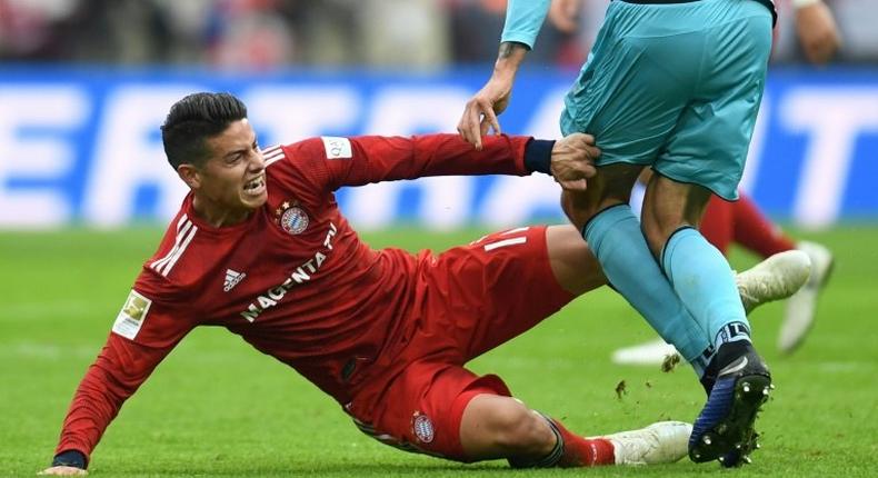 Bayern Munich have been dealt a fresh injury blow with attacking midfielder James Rodriguez unlikely to play again this year after tearing a knee ligament in training.