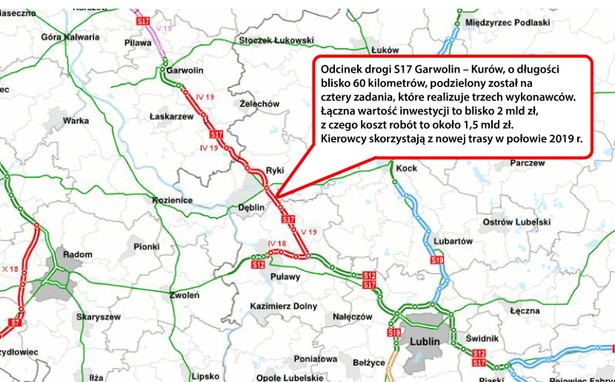 S17 między końcem obwodnicy Garwolina a węzłem Kurów Zachód. - ssc.siskom.waw.pl za skyscraper.com