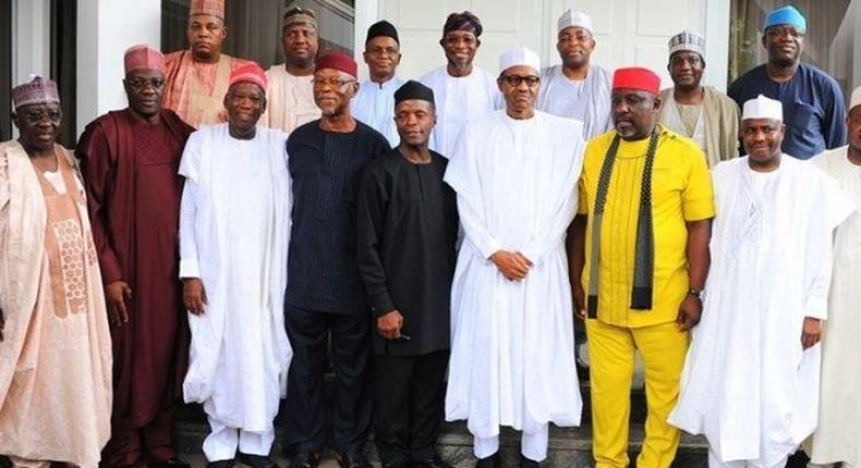 APC Governors with President Muhammadu Buhari and Vice President Yemi Osinbajo