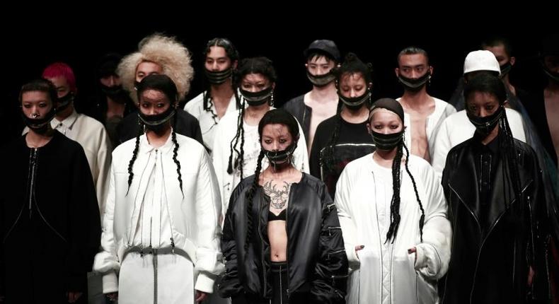 Models present the genderless creations of ACUOD by CHANU at Tokyo Fashion Week on March 22