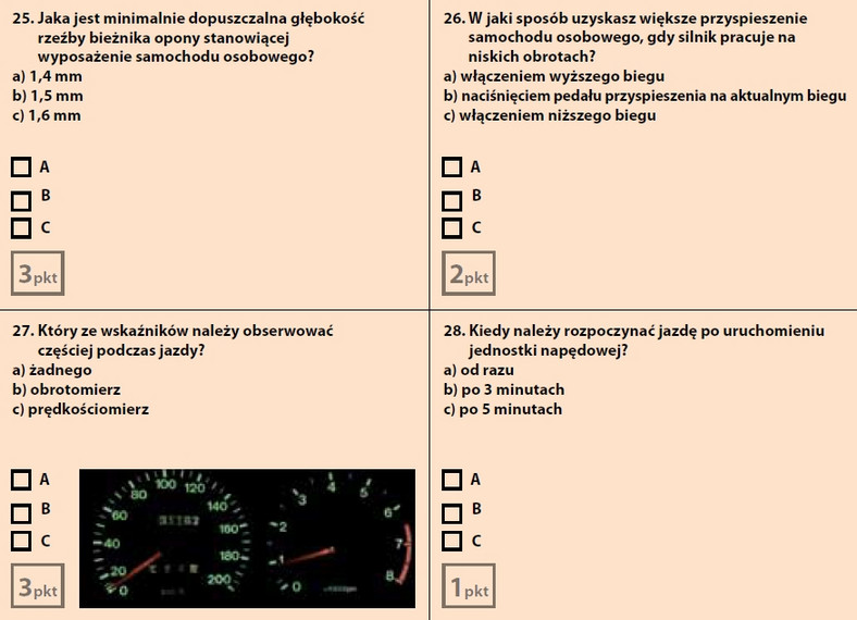 Egzamin teoretyczny na prawo jazdy - zestaw 8
