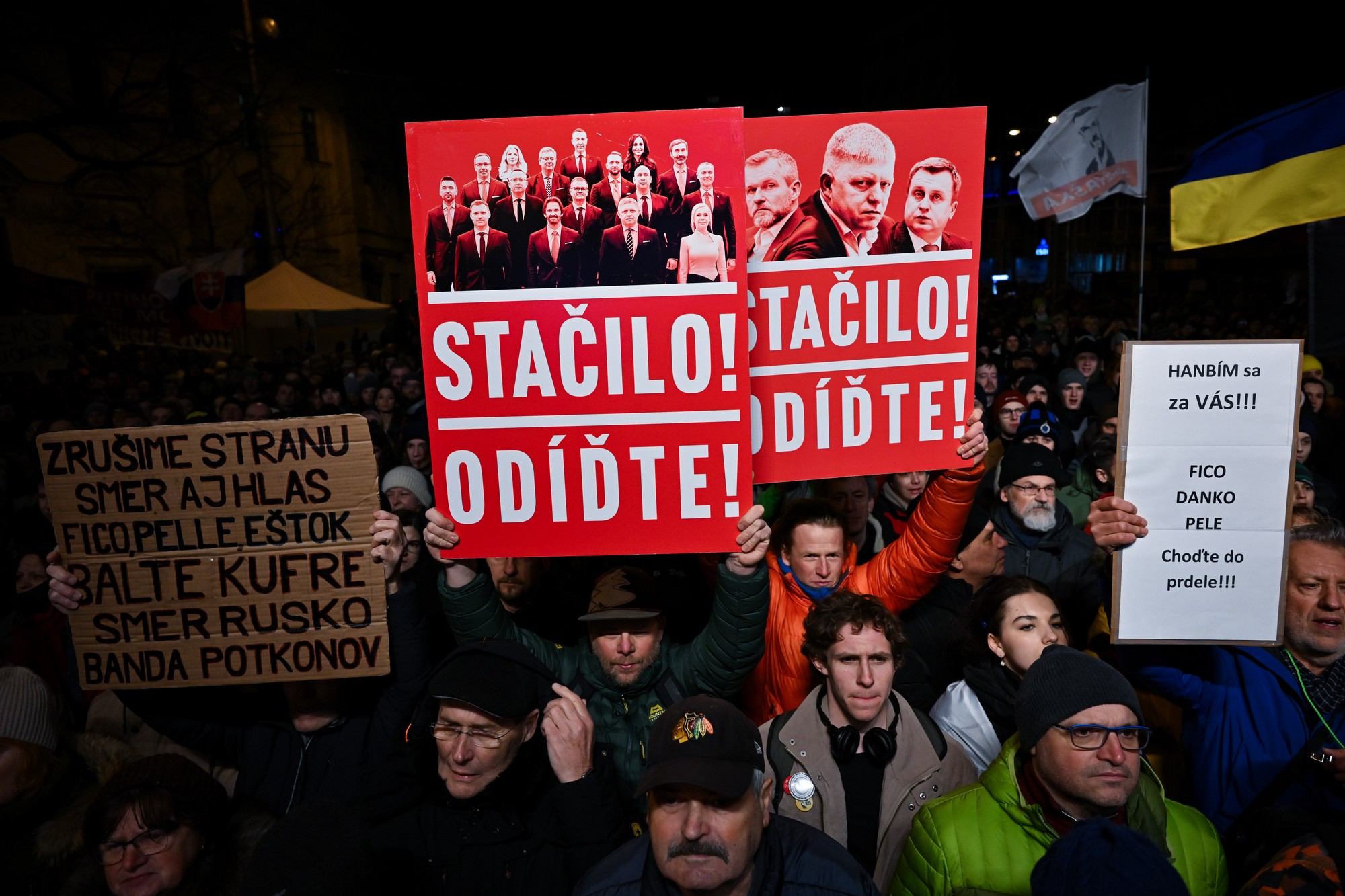 Protestné zhromaždenie SaS, PS a KDH v Bratislave.