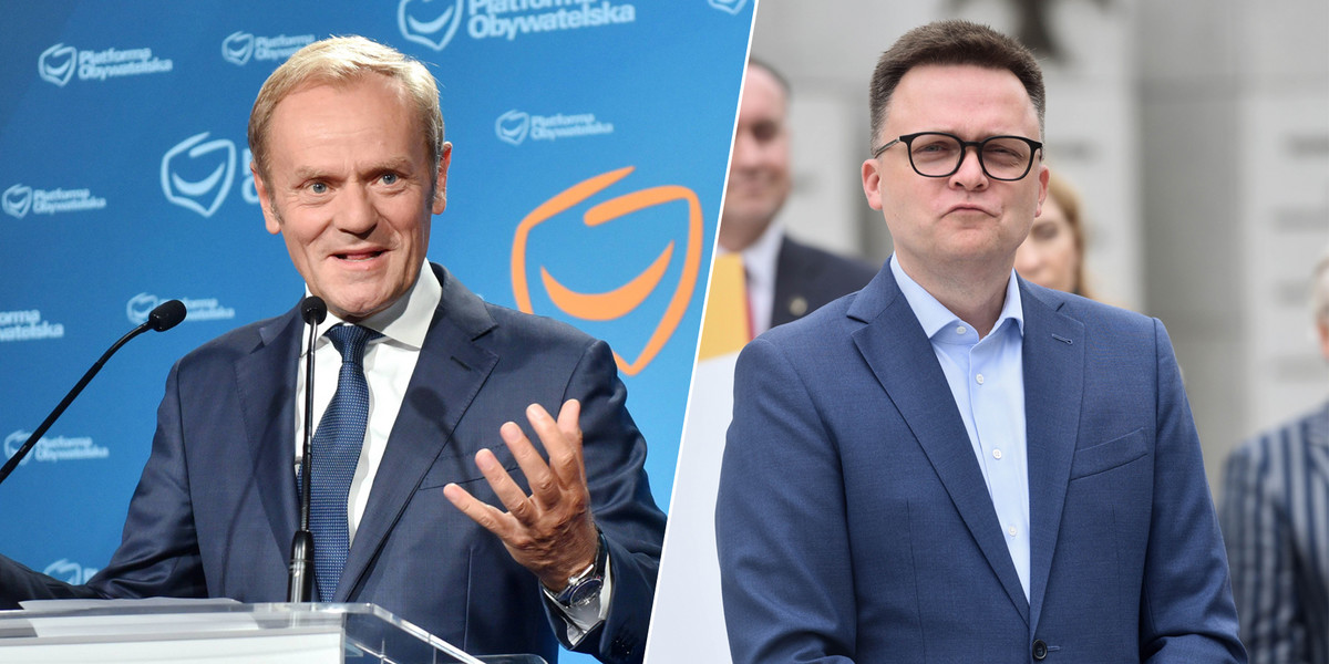 Donald Tusk i Szymon Hołownia.