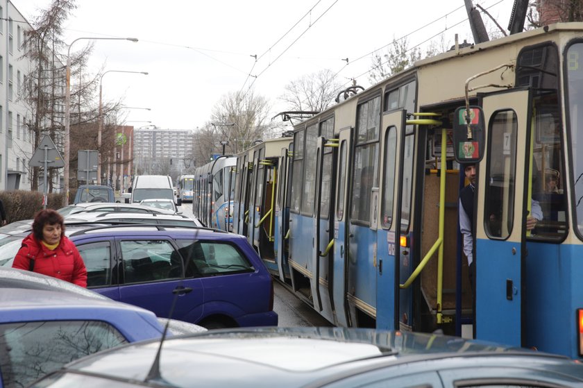 Tramwaje na ul. Glinianej we Wrocławiu