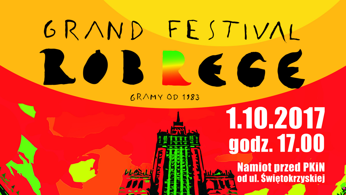 Grand Festival Róbrege pośród innych imprez jest historycznie najmocniej związany z tradycją podziemia muzycznego okresu stanu wojennego. Żaden inny festiwal alternatywy muzycznej początku lat 80. nie ma wpisanej w swoją historię walki o wolną wypowiedz artystyczną niekrępowaną więzami cenzury. Festiwal odbędzie się 1 października w namiocie pod PKiN w Warszawie. Wystąpią Milo Kurtis, Komety, Bakshish, Izrael i Manu Digital.