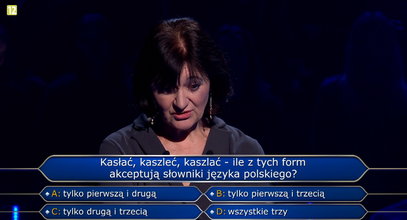 "Milionerzy" – Gosia odpadła na pytaniu o kaszel! Ile form ma to słowo?