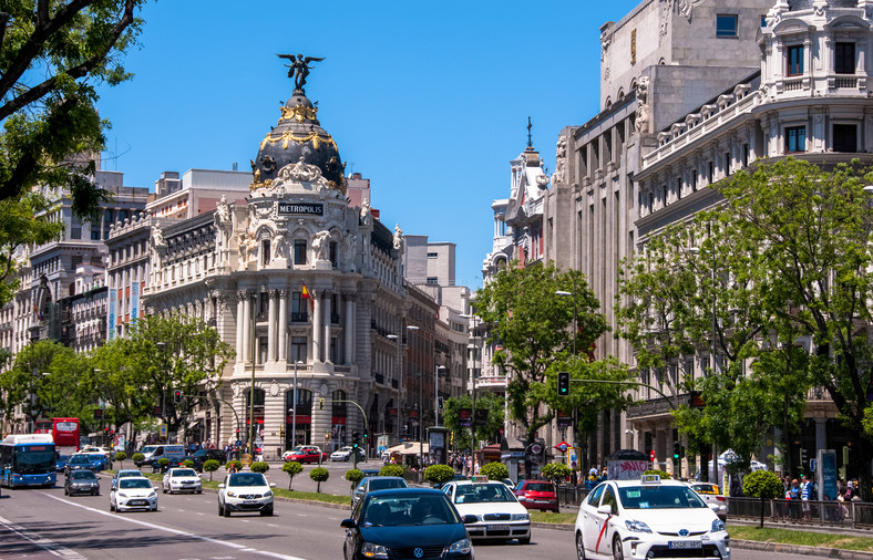 Gran Via, Madryt Hiszpania