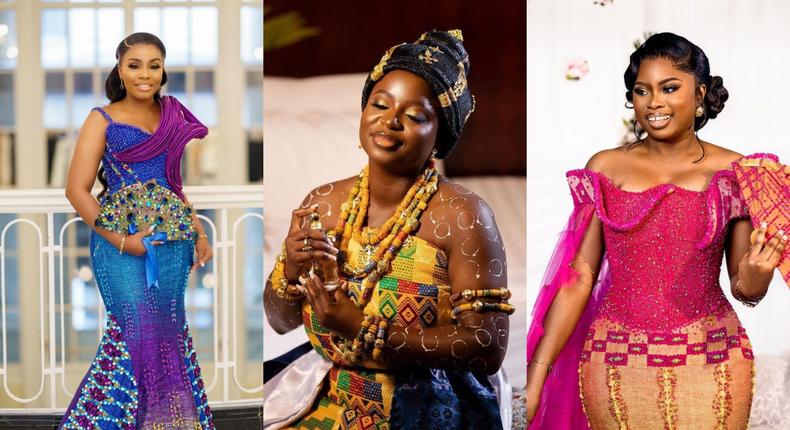 Brides in kente outfits