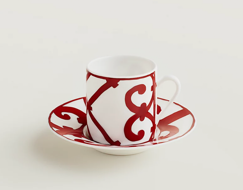 Kaffeetasse und Untertasse mit «Balcon du Guadalquivir»-Motiv von Hermès Maison für 160 Franken.