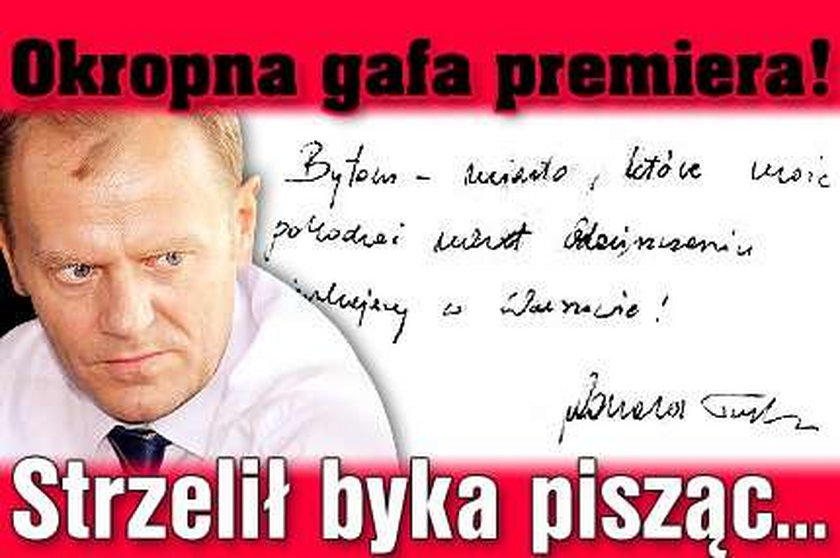 Okropna gafa premiera? Strzelił byka pisząc...