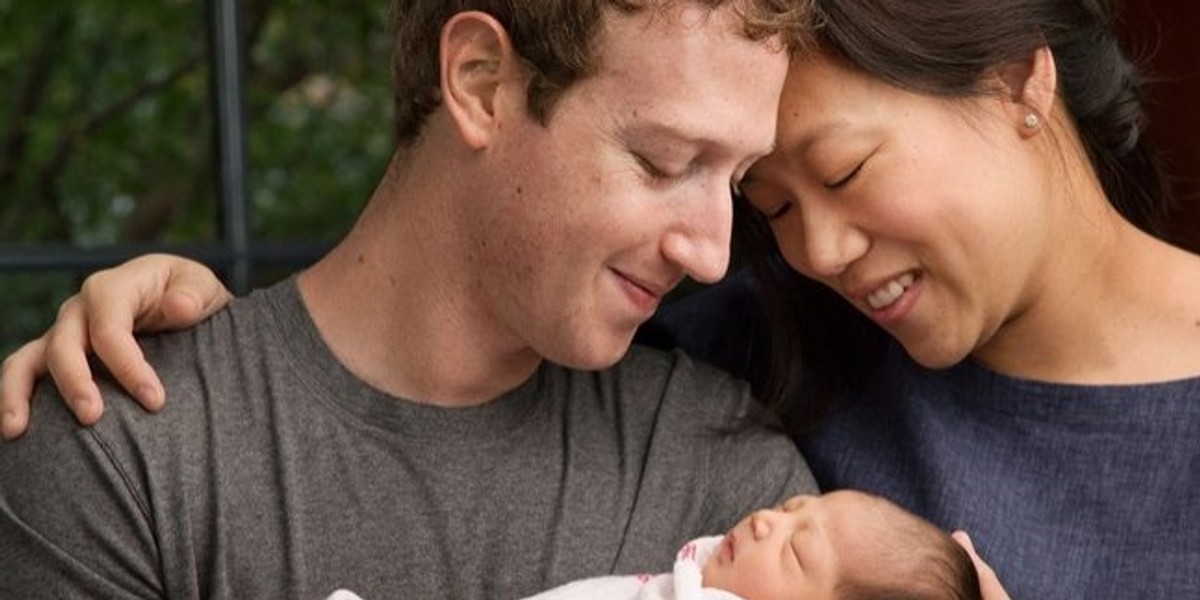 Mark Zuckerberg z żoną Priscillą i córeczką Max