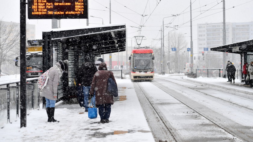 Opady śniegu w Warszawie