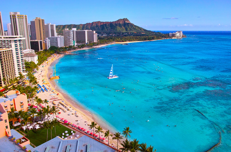 Plaża Waikiki, Honolulu, Hawaje, Stany Zjednoczone
