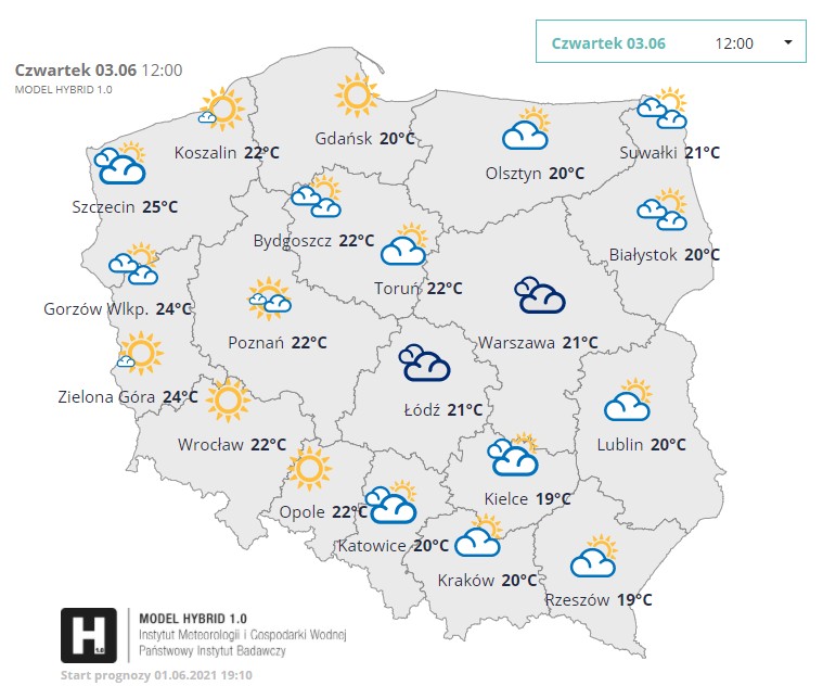 Pogoda, 3 czerwca 2021 r.