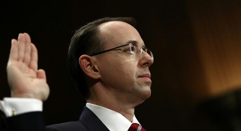 A brief report by Deputy Attorney General Rod Rosenstein, seen here during his confirmation hearing in March, was used to justify sacking the FBI chief