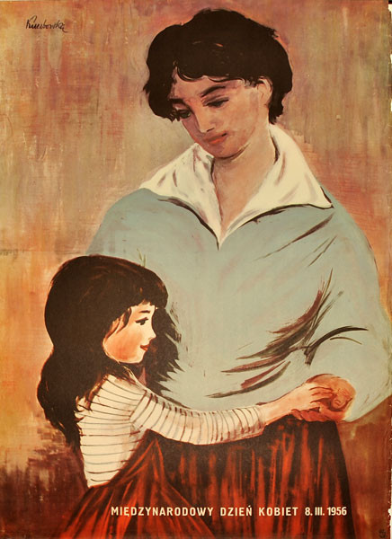 Plakat z 1956 roku, jego autorką była plastyczka Irena Kuczborska