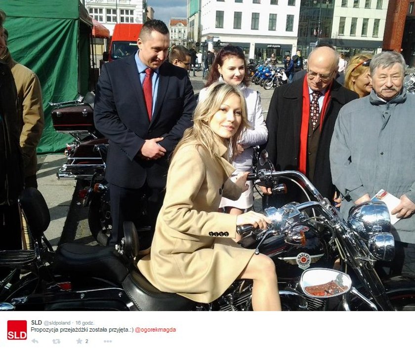 Ogórek przesiadła się na motor!