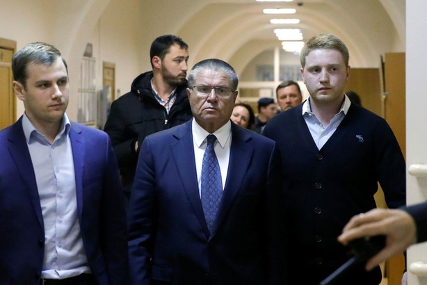 Russian Economy Minister Ulyukayev arrives for court hearing in Moscow