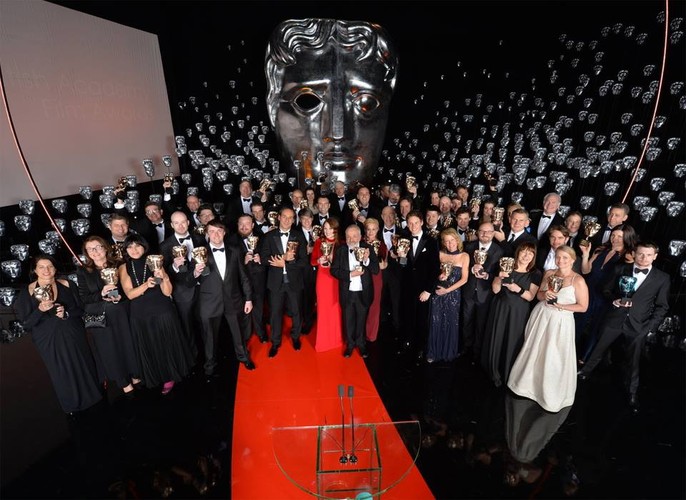 Laureaci nagród BAFTA na wspólnym zdjęciu