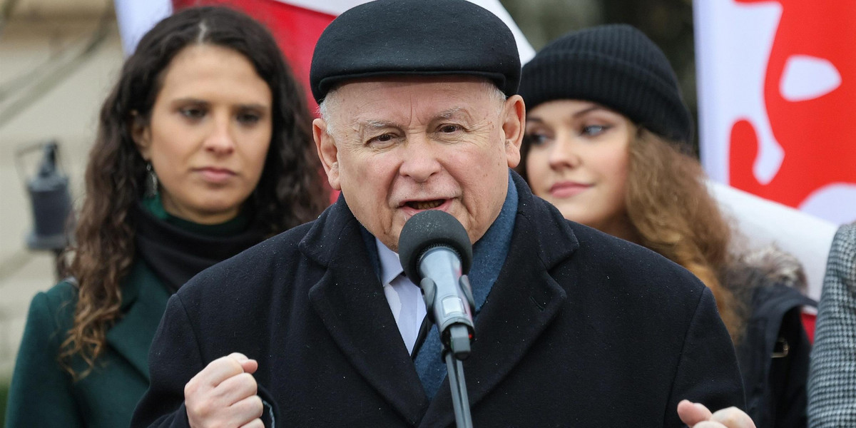 Jarosław Kaczyński na "Proteście Wolnych Polaków". 