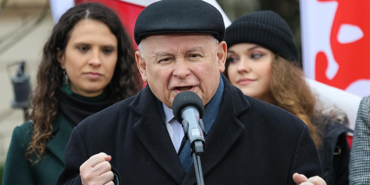 Jarosław Kaczyński na "Proteście Wolnych Polaków". 