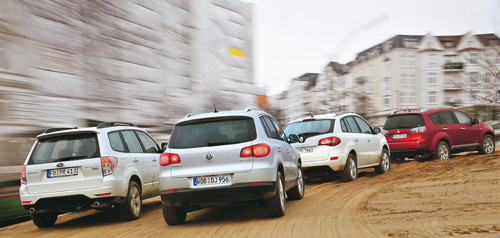 Subaru Forester kontra VW Tiguan, Renault Koleos i Mitsubishi Outlander - Czyli SUV-y na terenie miasta