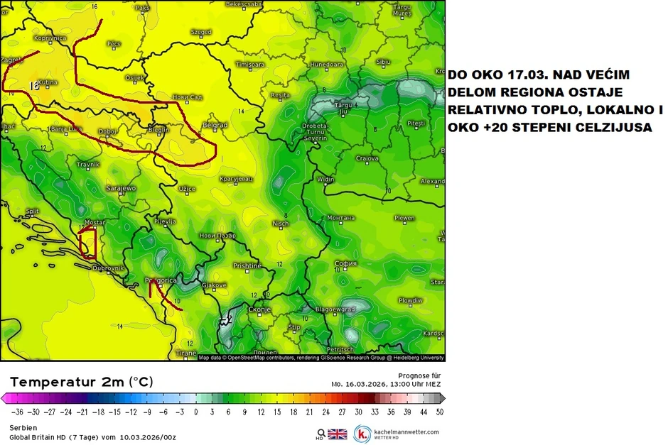 Do oko 17. marta biće relativno toplo