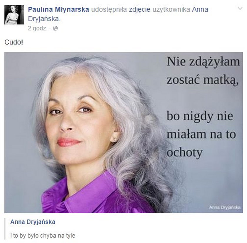 Paulina Młynarska na Facebooku