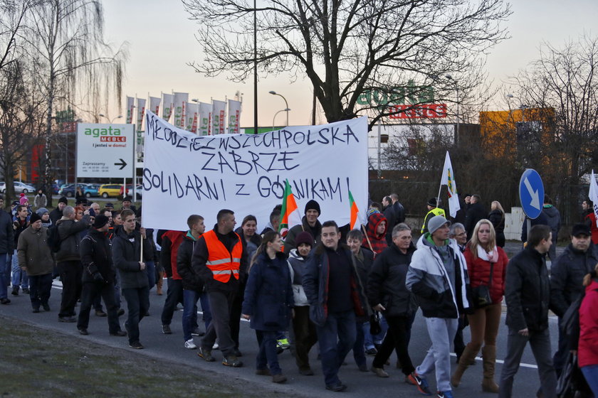 Protest górników w Gliwicach