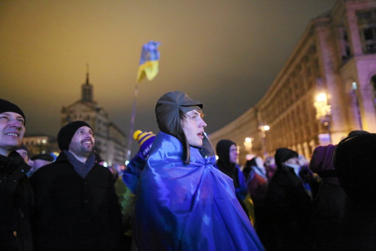 Wielka demonstracja na Majdanie w Kijowie.
