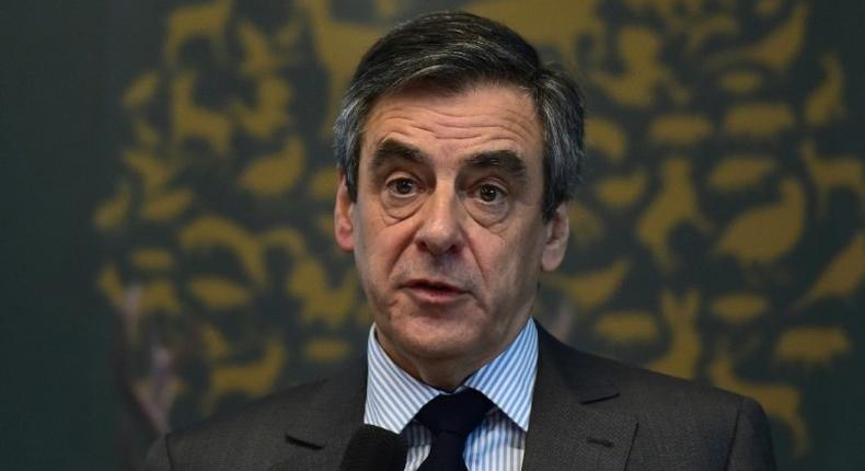 French presidential election candidate for the right-wing Les Republicains (LR) party Francois Fillon delivers a speech in Paris on March 14, 2017