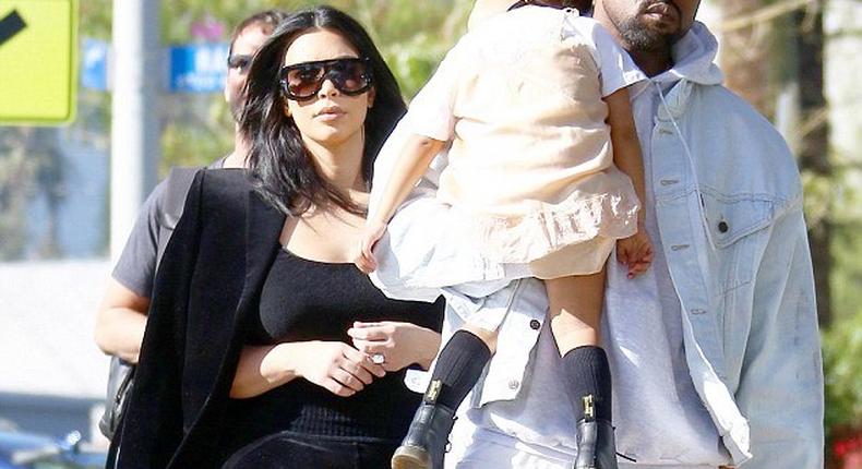 Kim, Kanye and North West go shopping