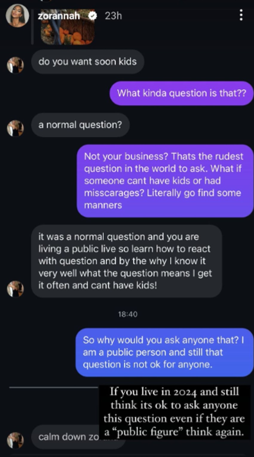 Zorannah pobesnela zbog pitanja koje su joj postavili