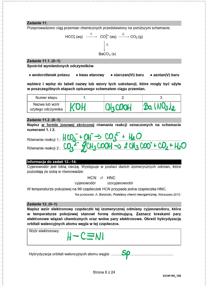 Matura rozszerzona z chemii 2021 - arkusze - rozwiązanie