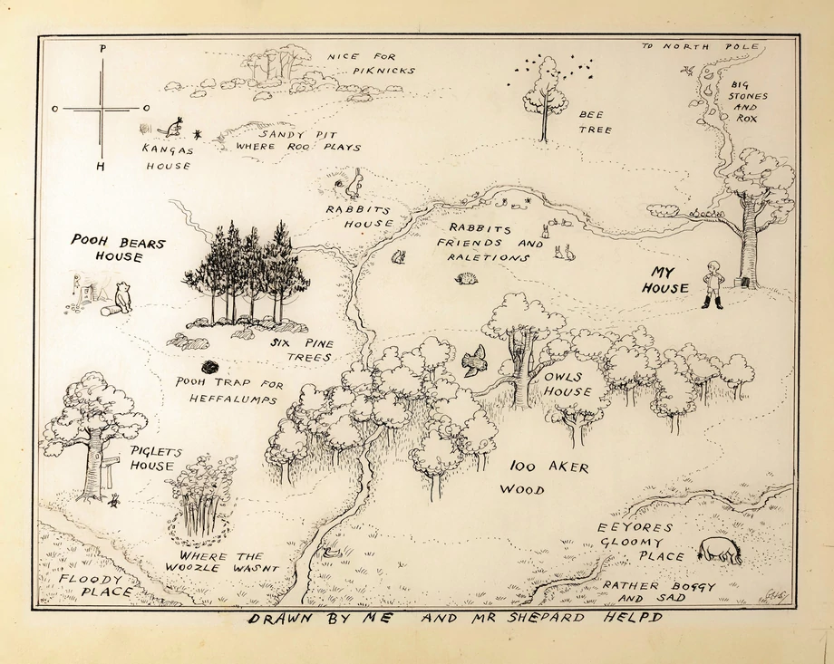 Ernest H. Shepard: Mapa Stumilowego Lasu. Sprzedana za 430 000 funtów