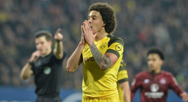 Borussia Dortmund's Belgian midfielder Axel Witsel sums up a frustrating night for the Bundesliga leaders who were held to a goalless draw at bottom side Nuremberg on Monday.