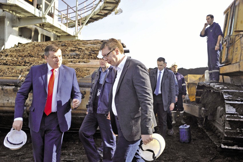 Vučić sa još jednim v.d. direktorom, Miroslavom Grčićem u Kolubari