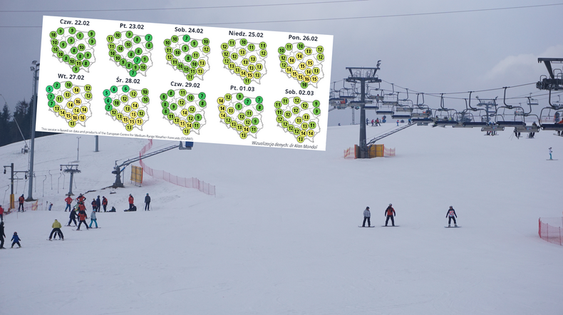 Prognozy pogody dla narciarzy nie napawają optymizmem (screen: IMGW)