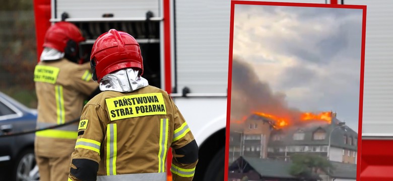 Potężny pożar w Ząbkach pod Warszawą. Płoną bloki, trwa akacja straży pożarnej