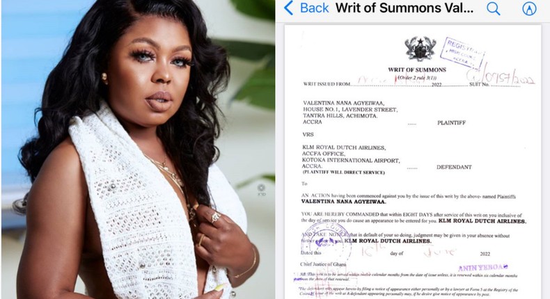 Afia Schwarzenegger sues KLM