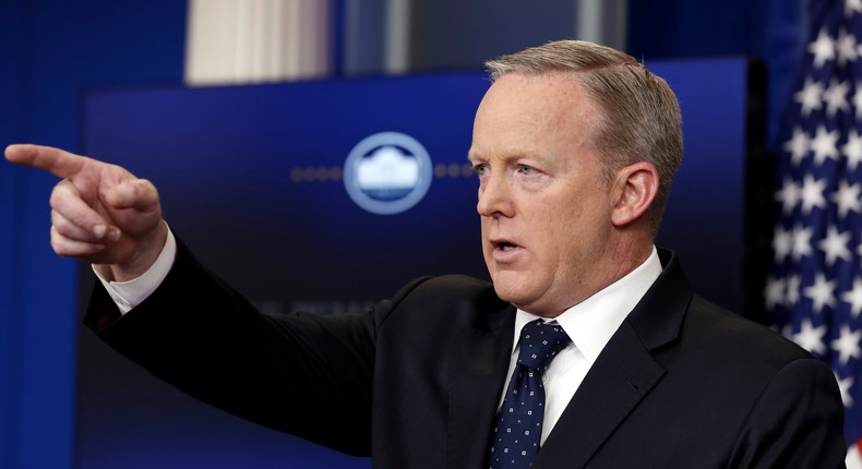 White House press secretary Sean Spicer during a press briefing.