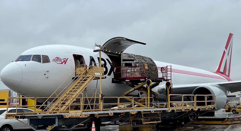 ABX converted Boeing 767-300 freighter tour at New York-JFK airport in January.Taylor Rains/Insider