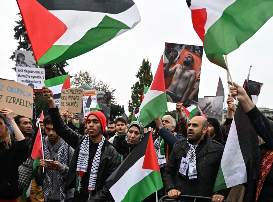 Propalestinski marš u Varšavi, Poljska, 21. oktobra