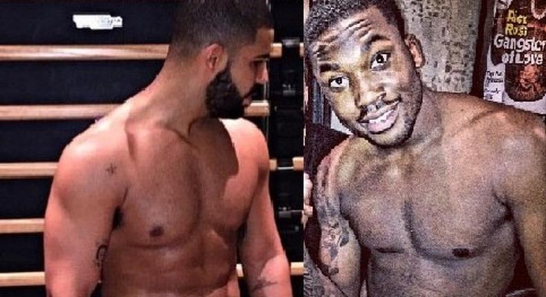 Meek Mill and Drake shirtless