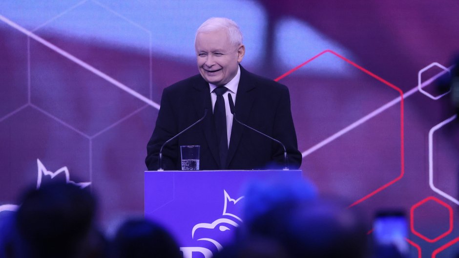 Prezes PiS Jarosław Kaczyński podczas drugiego dnia konwencji programowej Prawa i Sprawiedliwości w Warszawie