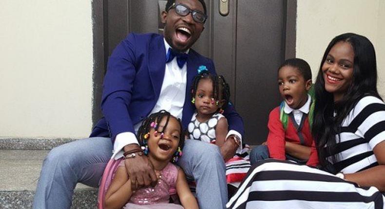 Singer, Timi Dakolo with his lovely wife, Busola Dakolo and their adorable kids