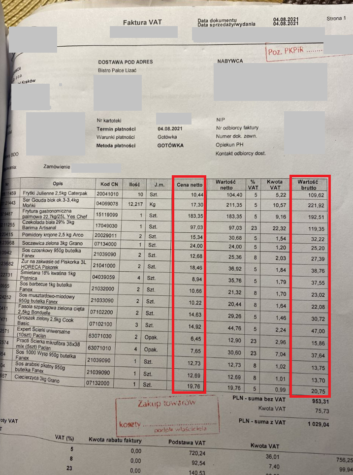 Faktura z 2021 r.