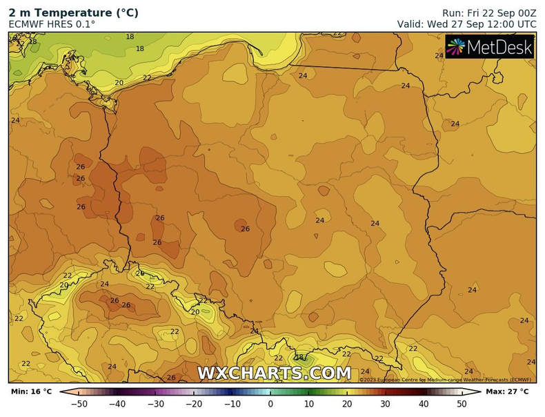 Prognozujemy również znaczny wzrost temperatury