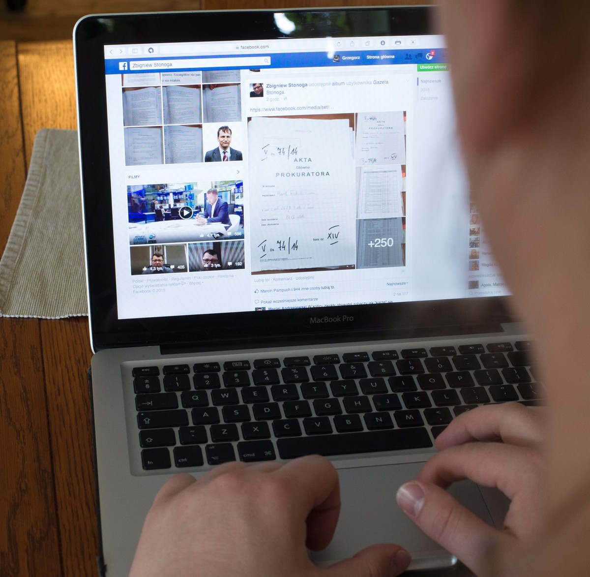 Opublikowane przez Zbigniewa Stonogę na portalu społecznościowym Facebook akta sprawy tzw. afery podsłuchowej